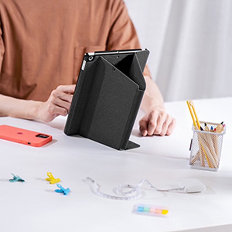 Bao da iPad 10.2 inch chính hãng TOMTOC (USA) từ tính đa góc VERTICAL-B02-006