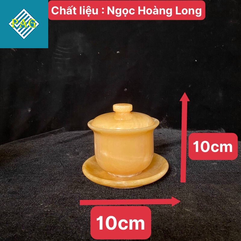 Chén Ngọc Onyx Marble, Chén Uống Trà - Vật Phẩm Phong Thuỷ Trang Trí, Làm Quà Tặng