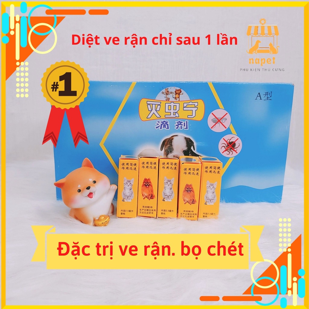 Thuốc trị Ve rận bọ chét trên Chó Mèo - Diệt ve rận hiệu quả cao