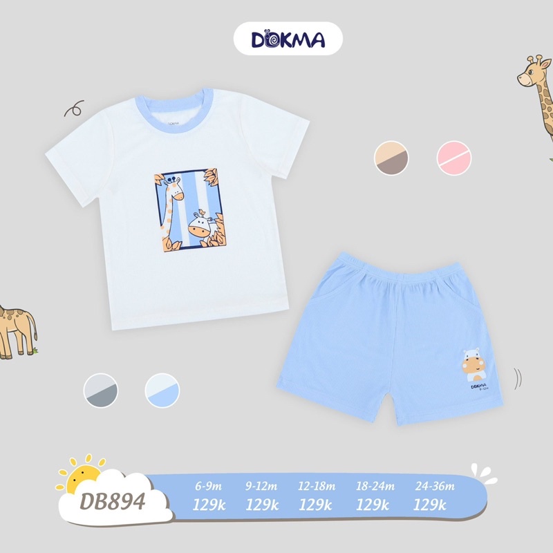 Bộ quần áo cộc tay Dokma 6-36 tháng