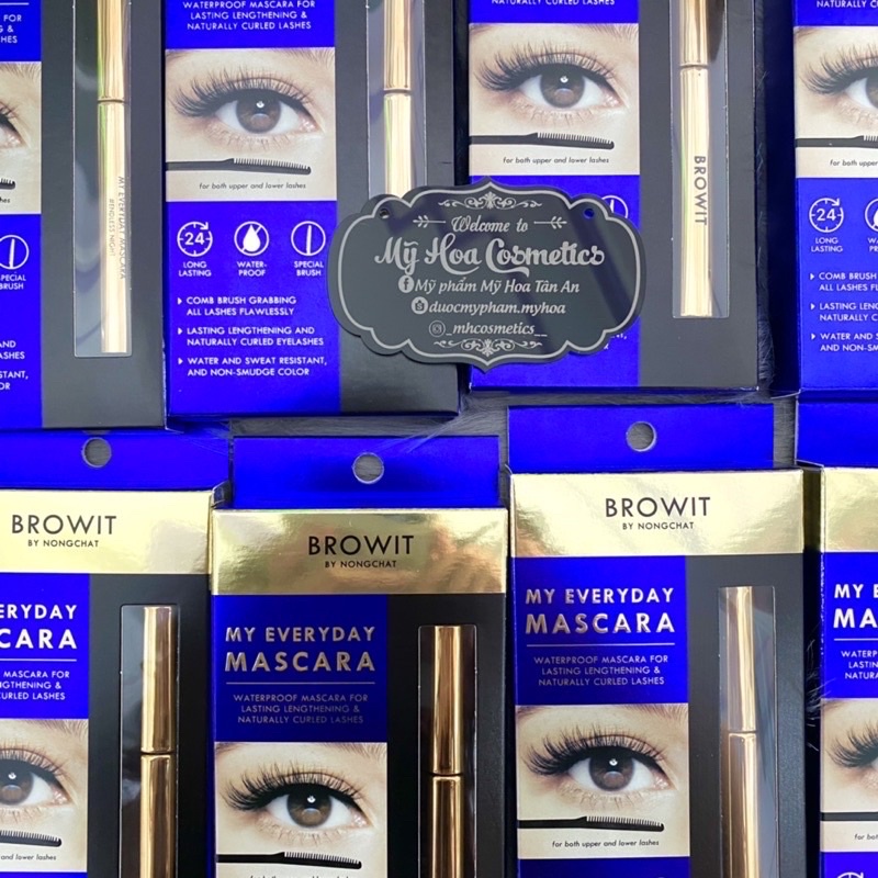 [Hoàn tiền 100% nếu hàng giả] Mascara Chống Nước Lâu Trôi Browit By Nongchat Màu Đen - mascara nongc