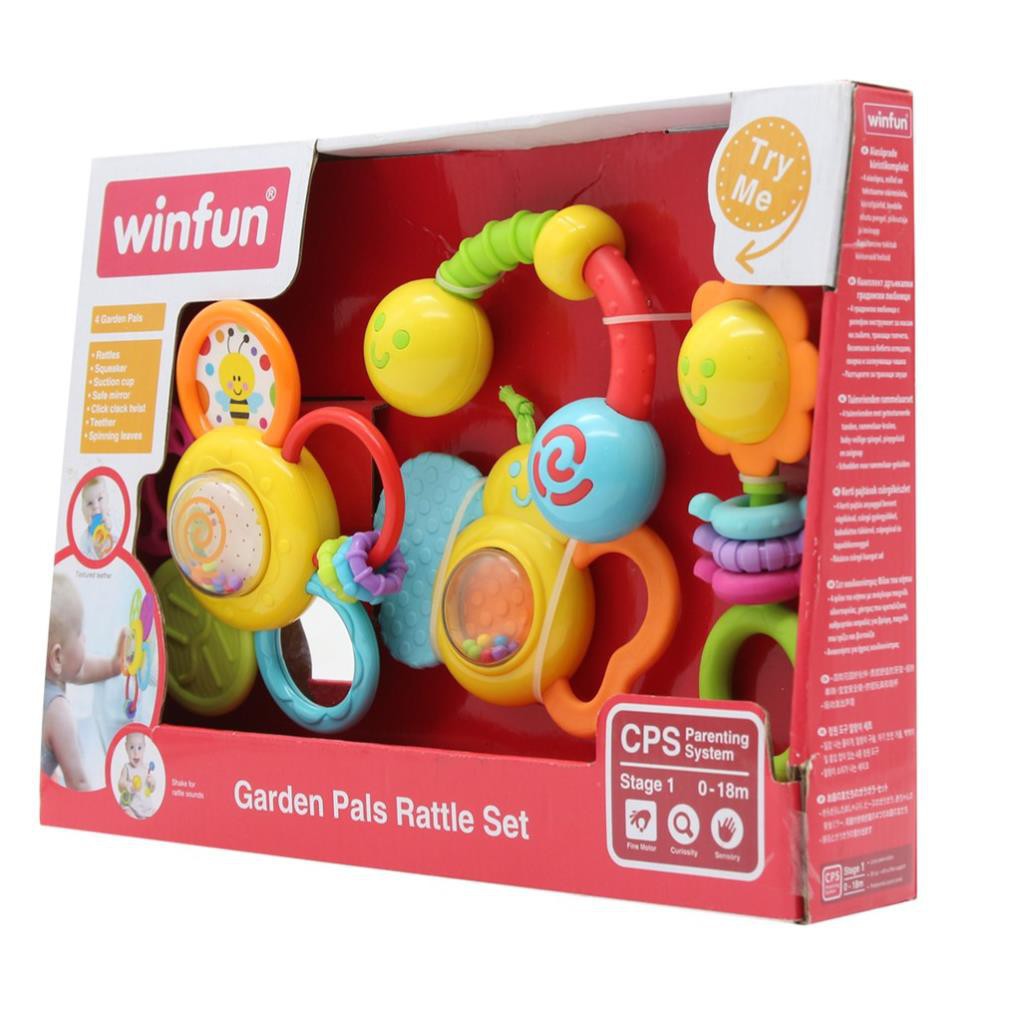 Set 4 xúc xắc đồ chơi Winfun cầm tay cho bé từ sơ sinh trở lên - giáo dục sớm phát triển trí tuệ