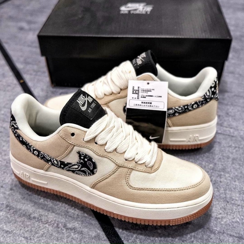 GIÀY AIR AF1 PAISLEY SWOOSH CREAM LAI AU [ FULL BOX + FREE SHIP ]