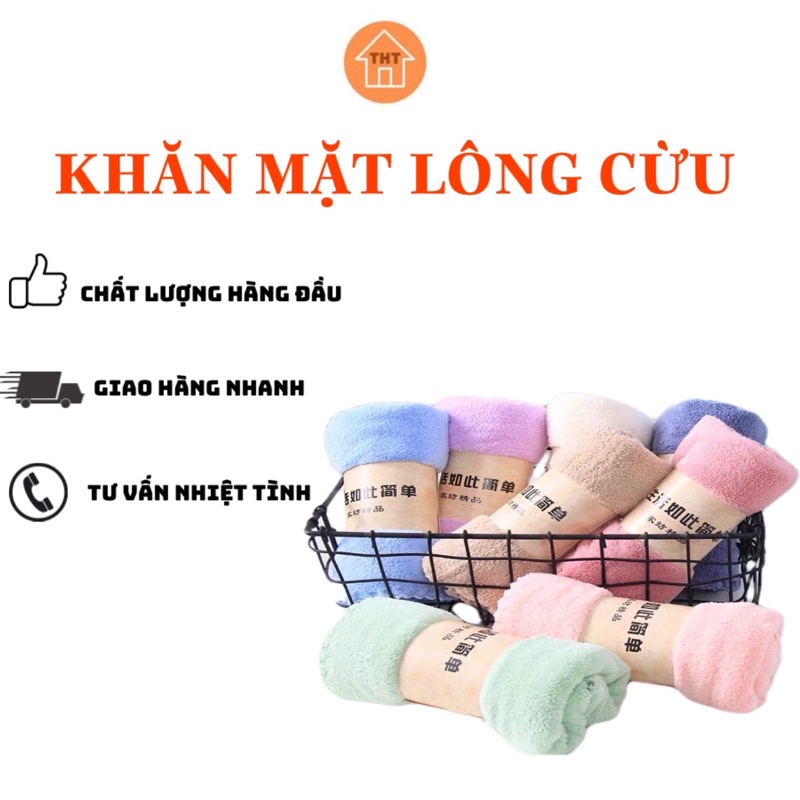 Khăn Mặt Lông Cừu Hàn Quốc Mềm Mại Thấm Hút Kích Thước 25x45cm