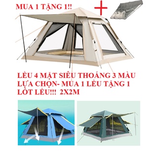 lều cắm trại tự bung 4-6 người cửa thoáng cực mát, shop chơi lớn mua 1 lều tặng 1 tấm cách nhiệt 2x2m