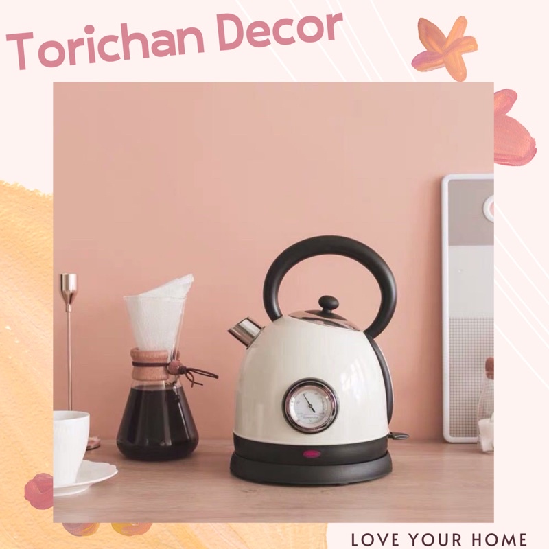 Ấm siêu tốc Carmy 💕💕💕 Ấm siêu dễ thương vintage 1.8L 💦💦💦 Bảo hành 1 năm