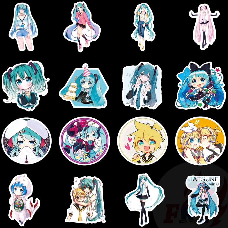 ❉ Hatsune Miku - VOCALOID Giấy và decal dán tường ❉ 50Pcs/Set Mixed Luggage Laptop Skateboard Doodle Stickers
