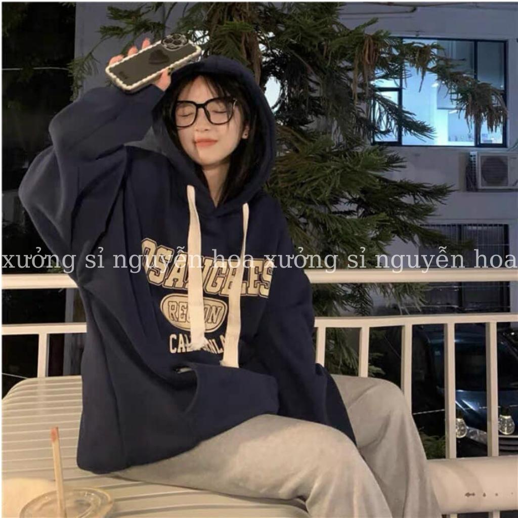 Áo hoodie dây rút bản to in chữ losangfles form dáng rộng unisex nam nữ mặc được phong cách hàn quốc Xưởng Sỉ Nguyễn Hoa | BigBuy360 - bigbuy360.vn