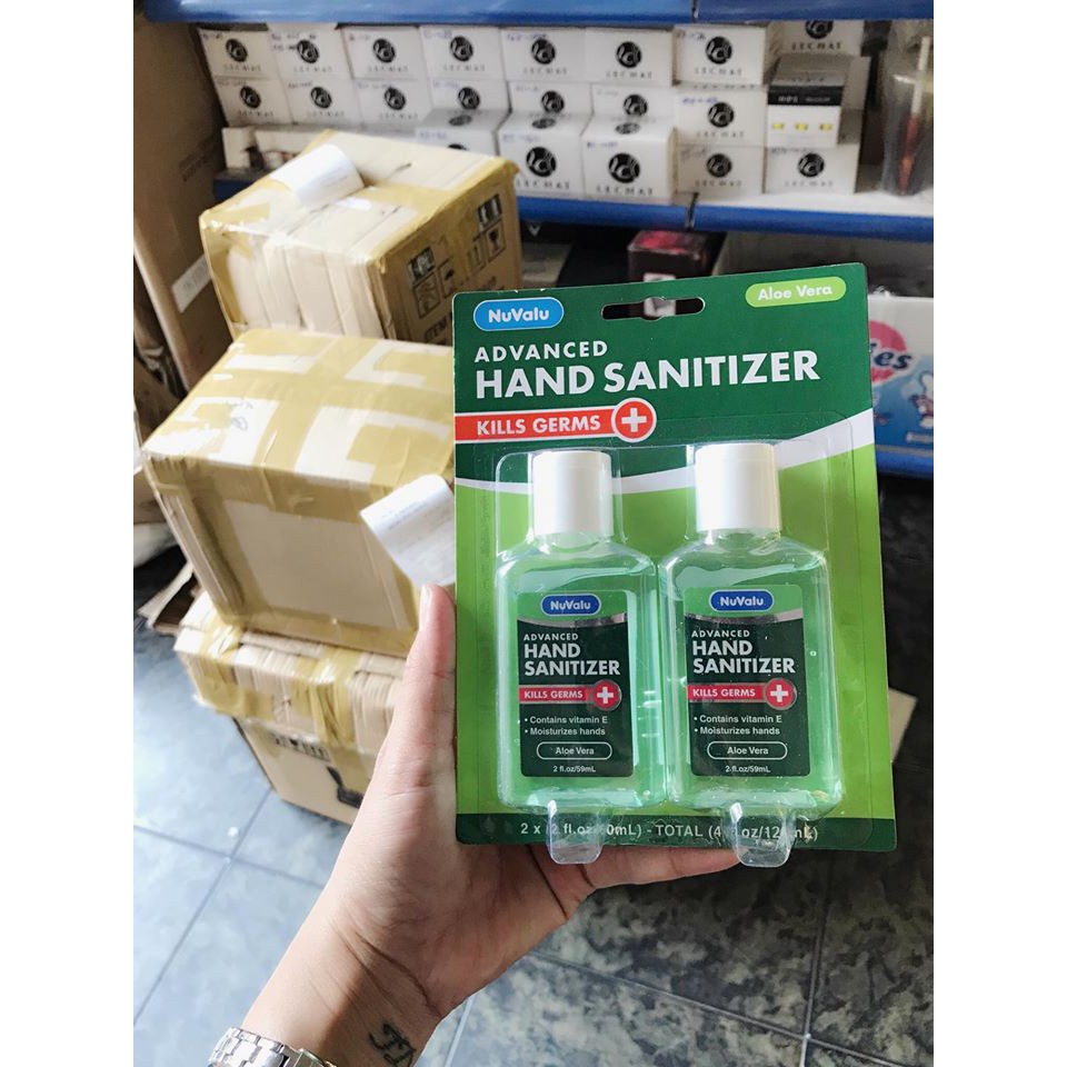 Combo 2 Chai Nước Rửa Tay Khô NuVaLu Hand Sanitizer Diệt Khuẩn 59ML Của Mỹ