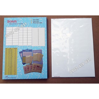 Giấy Decal A4 Tomy 145 [ 100 Tờ - 6500 Nhãn 38x21mm ]