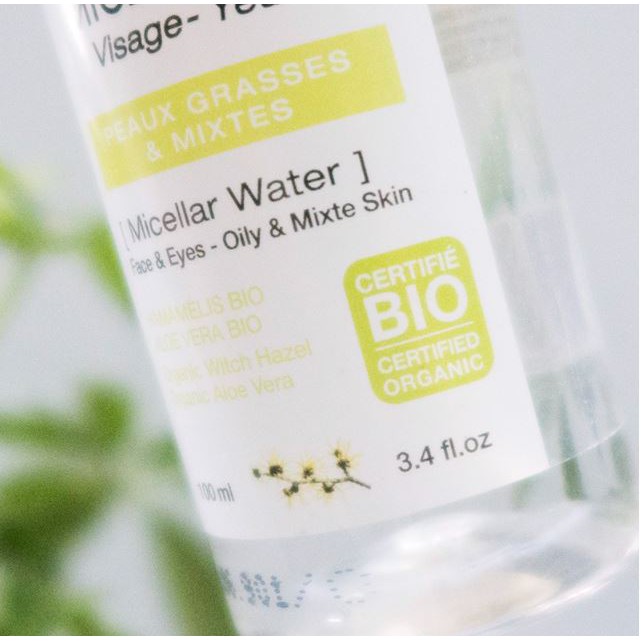 [Mini 100ml] Nước Tẩy Trang Hữu Cơ Dành Cho Da Dầu, Mụn Natury Bio Organic Micellar Water For Oily &amp; Combination Skin