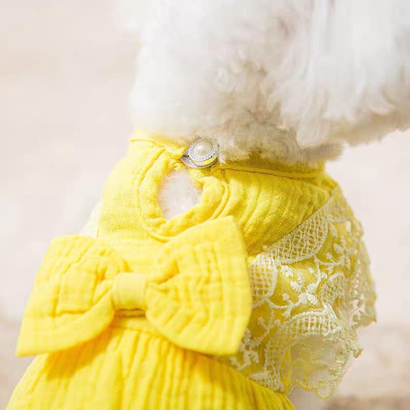 Đầm xô bông đính nơ dành cbo thú cưng