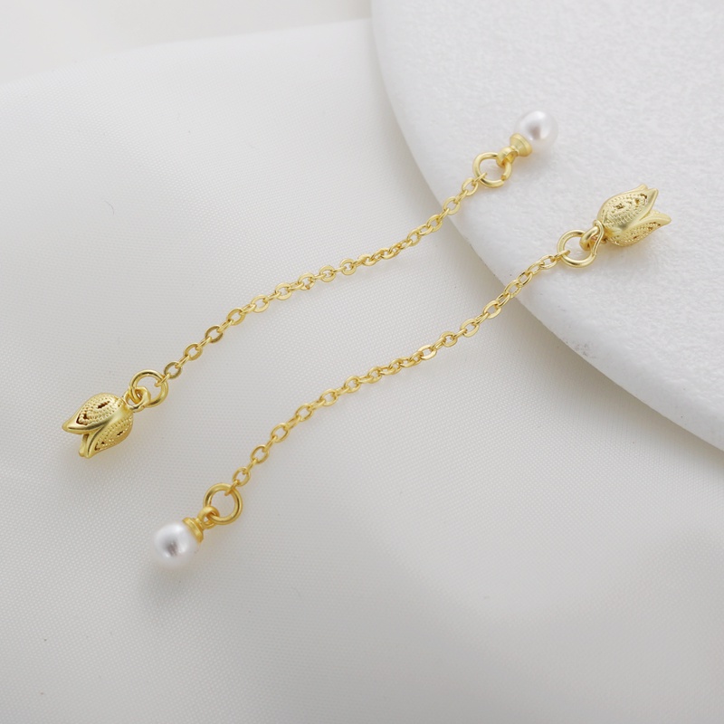 Khuyên Tai Ngắn Xỏ Hạt Method Màu Vàng Đồng Hình Cá Chép Làm Trang Sức Thủ Công