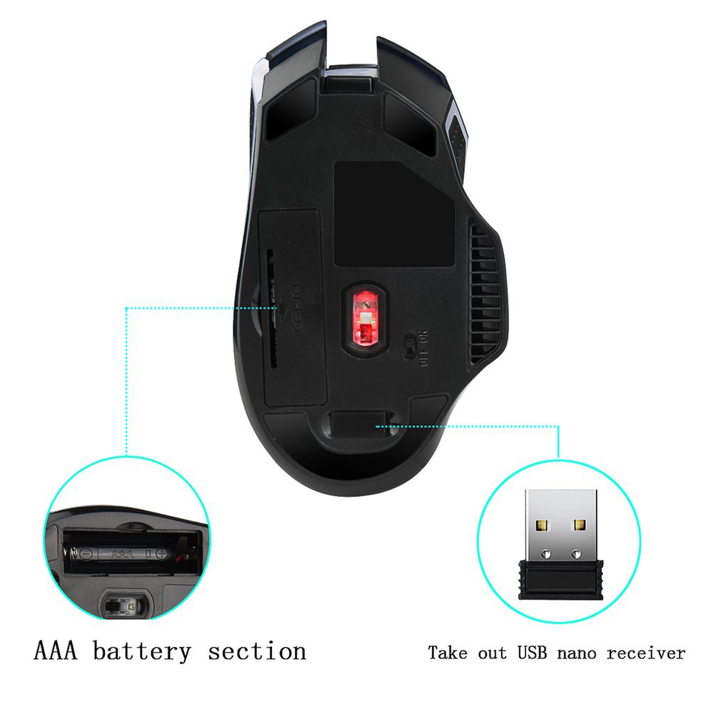 Chuột Chơi Game Không Dây 2.4ghz Có Đầu Nhận Usb G821