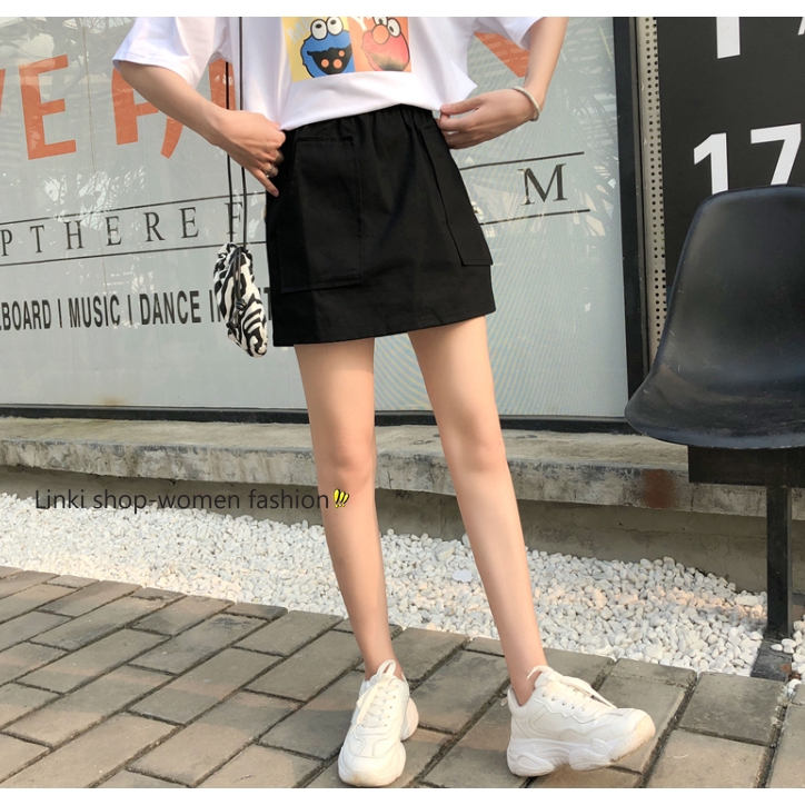 Chân váy mini eo cao màu trơn giản dị phong cách Hàn Quốc | BigBuy360 - bigbuy360.vn