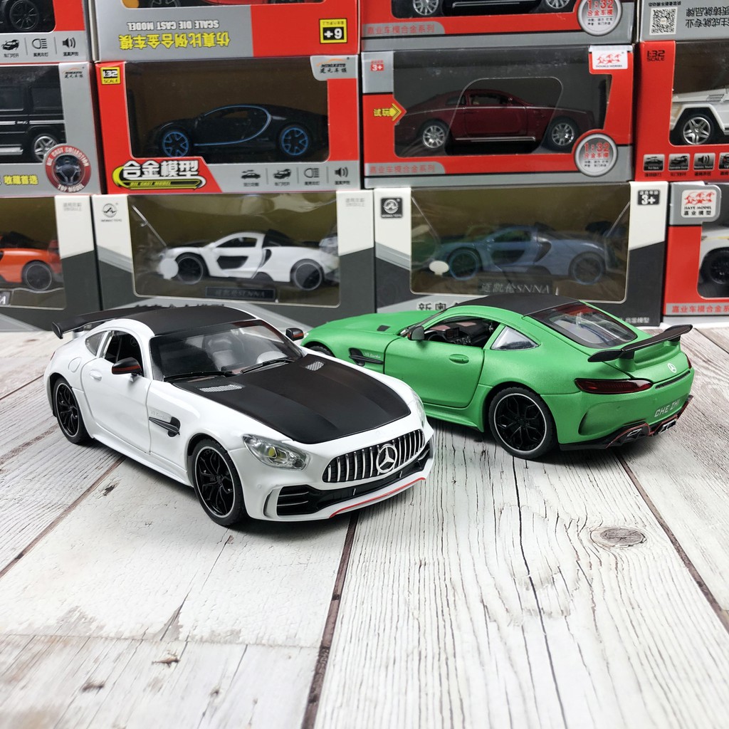 Xe Mô Hình Mercedes AMG GTR 1:24 hãng Chezhi Khung Xe Kim Loại, Phong Cách Thể Thao - Không Có Hộp Đựng