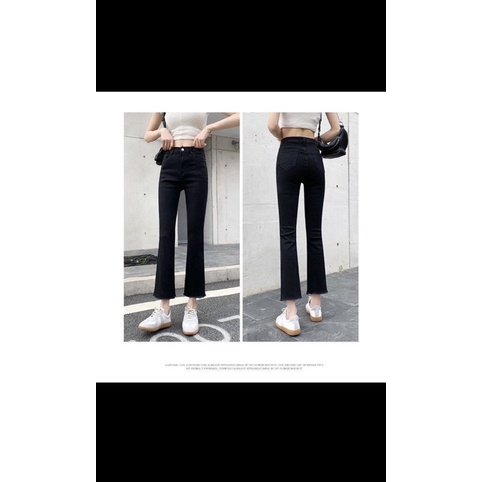 Quần Loe Bò Giấy Cạp Cao Cài Cúc Hàng Mới Siêu Hot