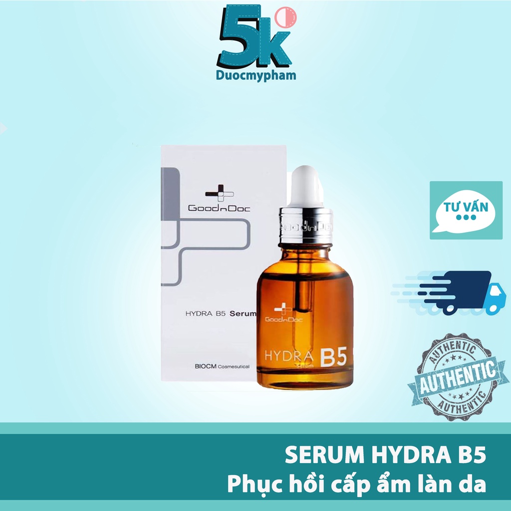 Serum B5 GoodnDoc Dưỡng Ẩm, Phục Hồi, Làm Dịu &amp; Trắng Sáng Da Hydra B5 (30ml)