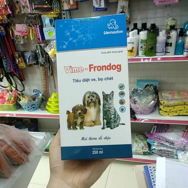 Thuốc xịt Vime - Frondog trị ve, rận, bọ chét cho chó mèo 250ml