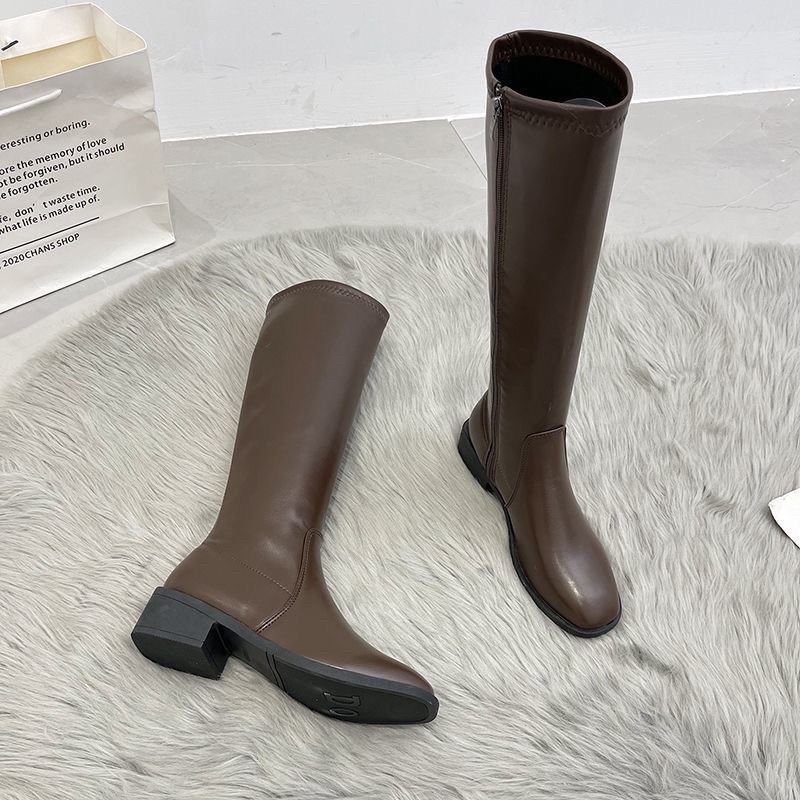 [Hàng Có Sẵn] Giày Bốt Boot Cao Cổ Đùi Nữ Da Lì Trơn Gót Vuông Cao 4 Phân Thời Trang Chất Liệu Da Cao Cấp Chali G001 | BigBuy360 - bigbuy360.vn