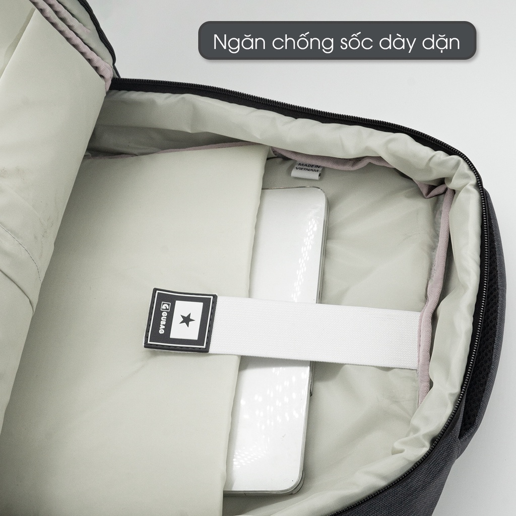 Balo chính hãng Gu Bag đựng máy tính cao cấp, đựng laptop chống nước, chống sốc, kiểu dáng công sở cho nam nữ