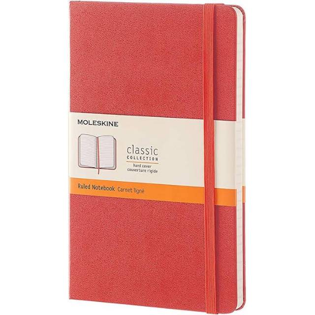 Sổ Tay In Hình Moleskine Ruled Màu Đỏ Sáng Kiểu Cổ Điển