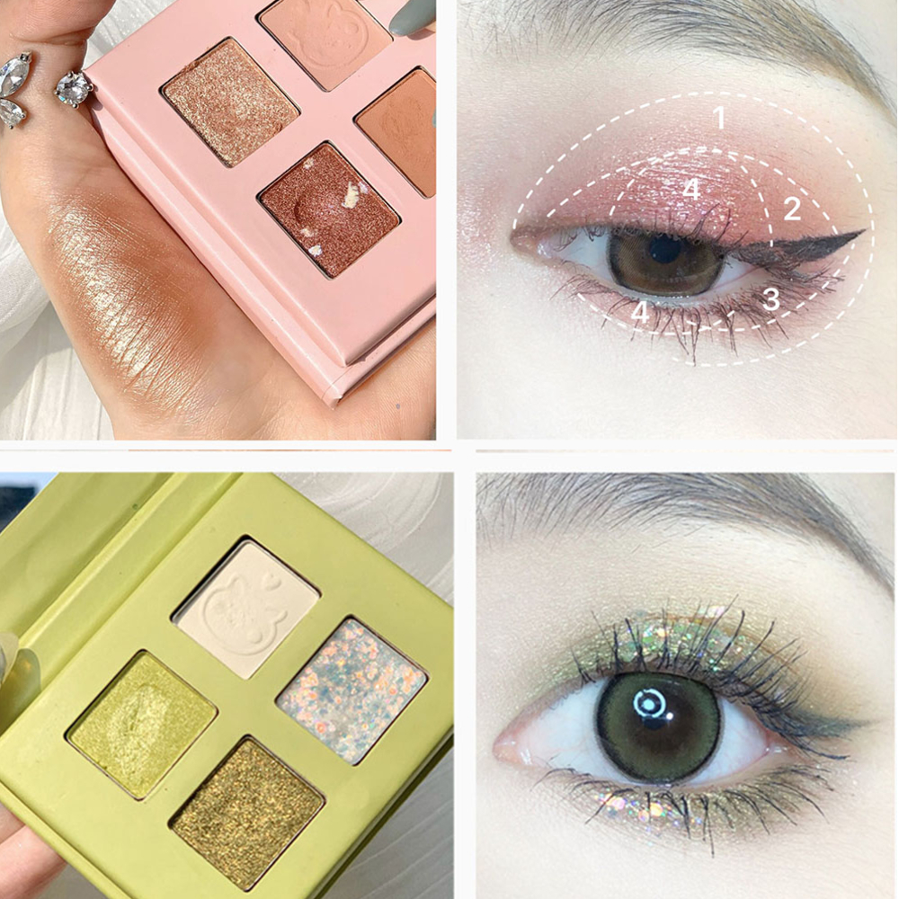(Hàng Mới Về) Phấn Mắt Bốn Màu Kim Tuyến Lấp Lánh Chống Thấm Nước | BigBuy360 - bigbuy360.vn