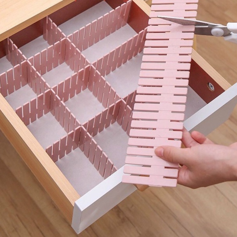 Vách chia ngăn kéo tủ thông minh bằng nhựa, thanh chia ngăn tủ, bộ 4 thanh ❤️ 𝗚𝗜𝗔𝗗𝗨𝗡𝗚𝗛𝗔𝗡𝗢𝗜𝟯𝟵 ❤️