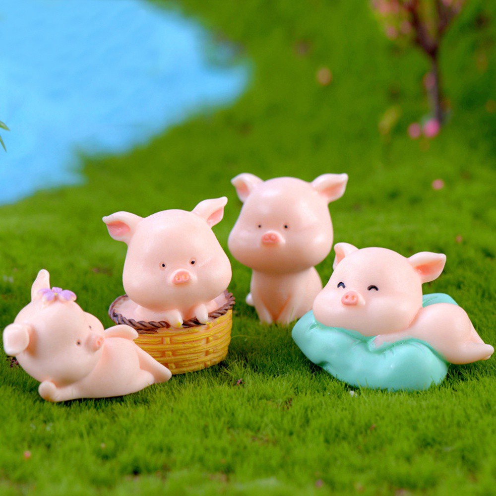 Tượng Heo Con Mini Dễ Thương Trang Trí Tiểu Cảnh