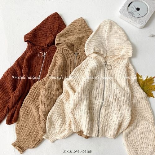 Áo khoác len nữ dây kéo cardigan mỏng thu đông thời trang ulzzang hàn quốc Fmstyle Saigon 21KLU10P51405 - Hàng mới về