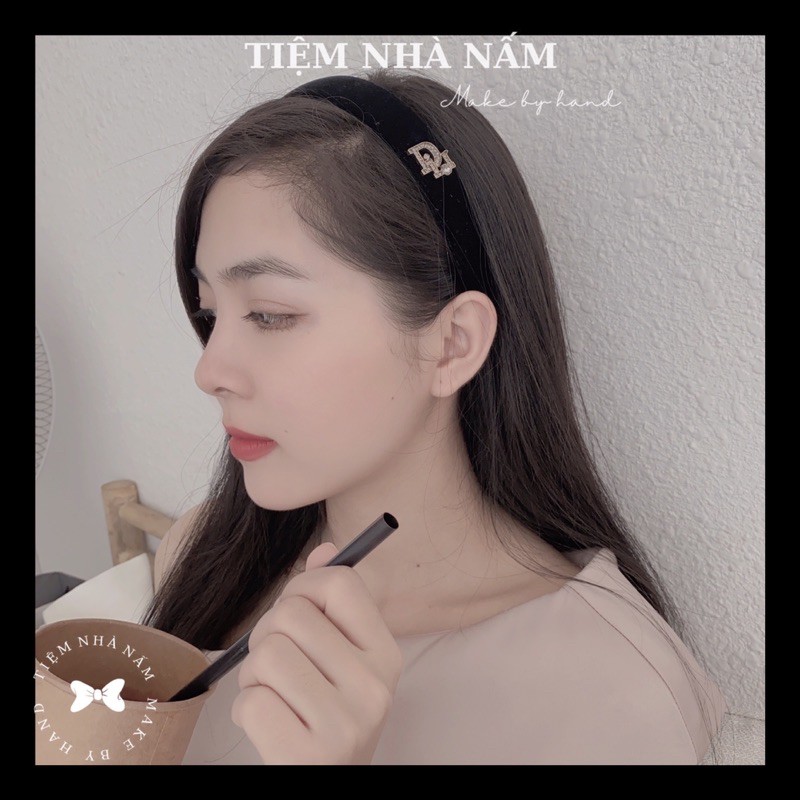 🎀 BỜM / CÀI TÓC NHUNG ĐÍNH ĐÁ THƯƠNG HIỆU SANG CHẢNH - [ Nhà Nấm handmade ]