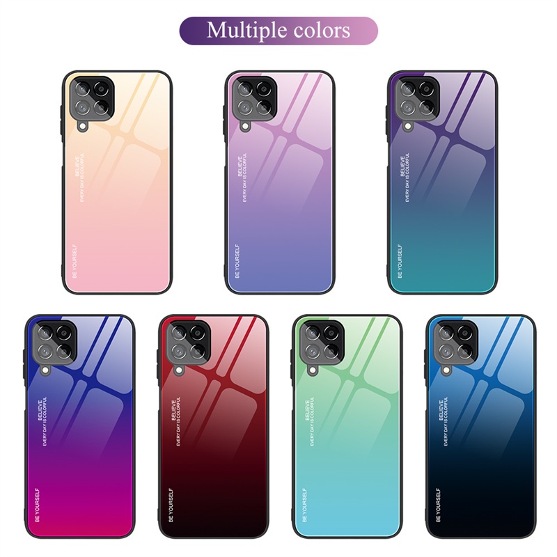 Ốp Điện Thoại Kính Cường Lực Chống Sốc Màu Gradient Thời Trang Cho Samsung Galaxy M33 M53 5G
