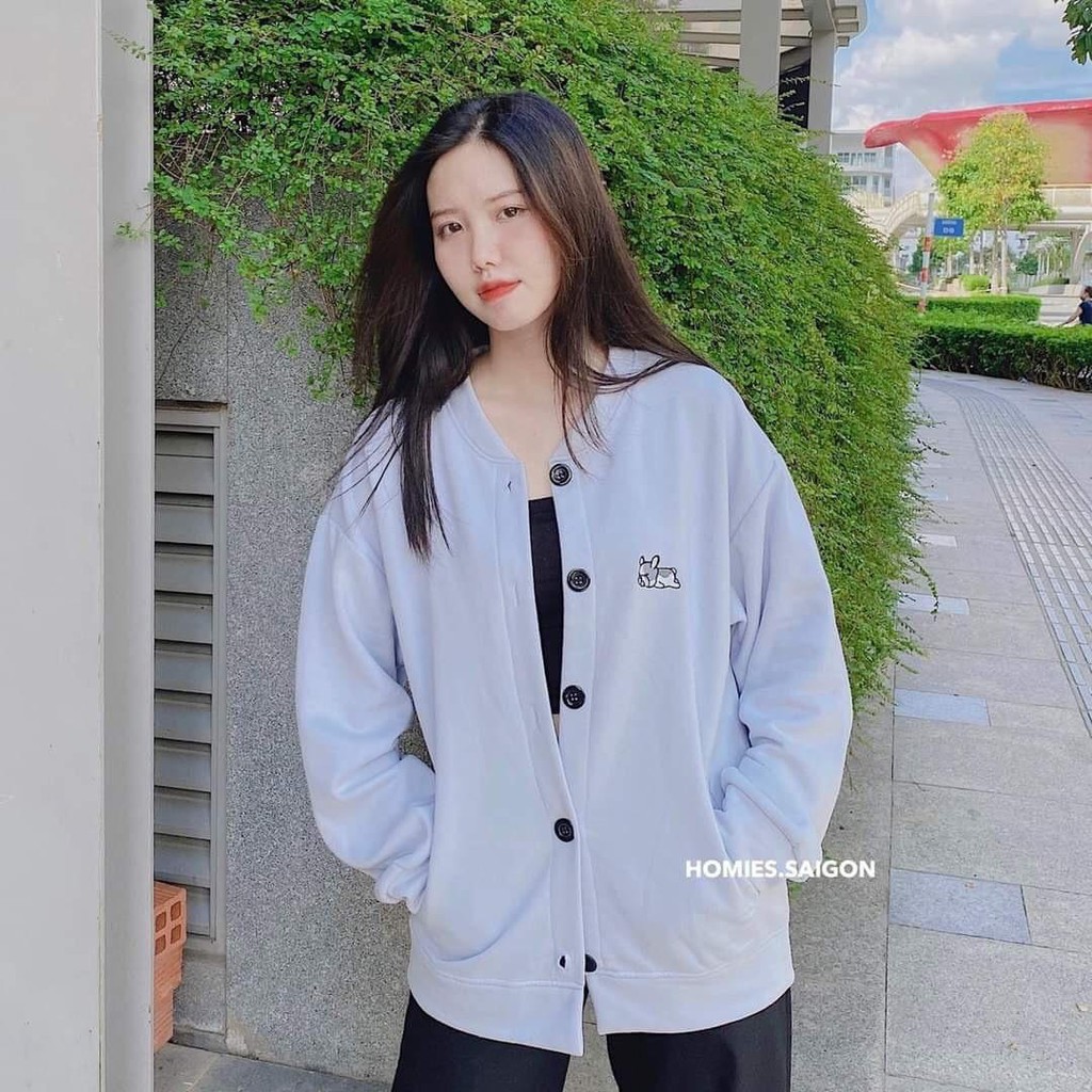 Áo khoác cardigan nữ chất vải thun nỉ thêu cún 4YOUNG FASHION