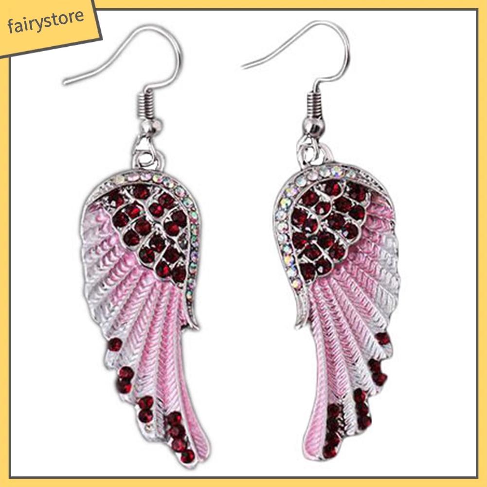 Bông Tai Hình Cánh Thiên Thần Đính Đá Thời Trang Cho Nữ