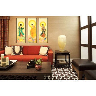 TRANH CANVAS PHẬT TAM THÁNH - KÈM KHUNG TRANH - SR63