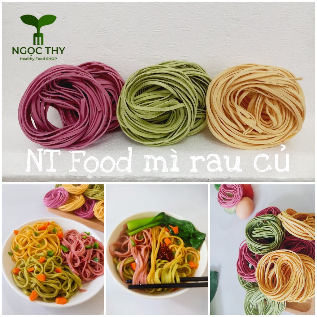 [NT Food] Mì rau củ bản to làm từ cải bó xôi, cà rốt, củ dền đặc sản Huế gói 150gr-300gr ăn kiêng eatclean