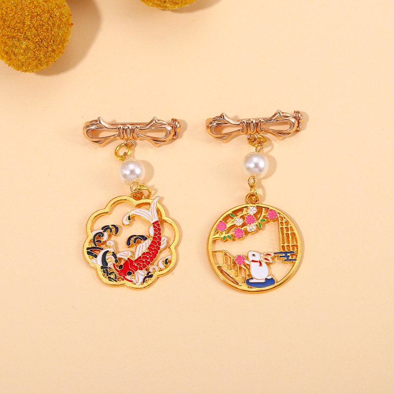 Trâm cài áo QIHE JEWELRY hình động vật nhiều kiểu tùy chọn phong cách Trung Hoa đơn giản thời trang