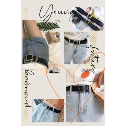 Dây thắt lưng Nữ Nam Unisex MẶT VUÔNG ulzzang to vừa 3 3.2cm- Dây nịt Nam Nữ da mặt vuông Tròn thời trang Nam nữ Hàn Xịn