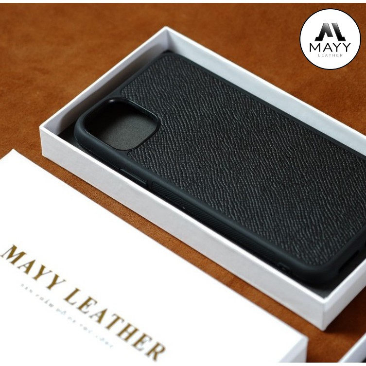 Ốp Da Điện Thoại Màu Đen Da Epsom Cao Cấp dành cho Iphone