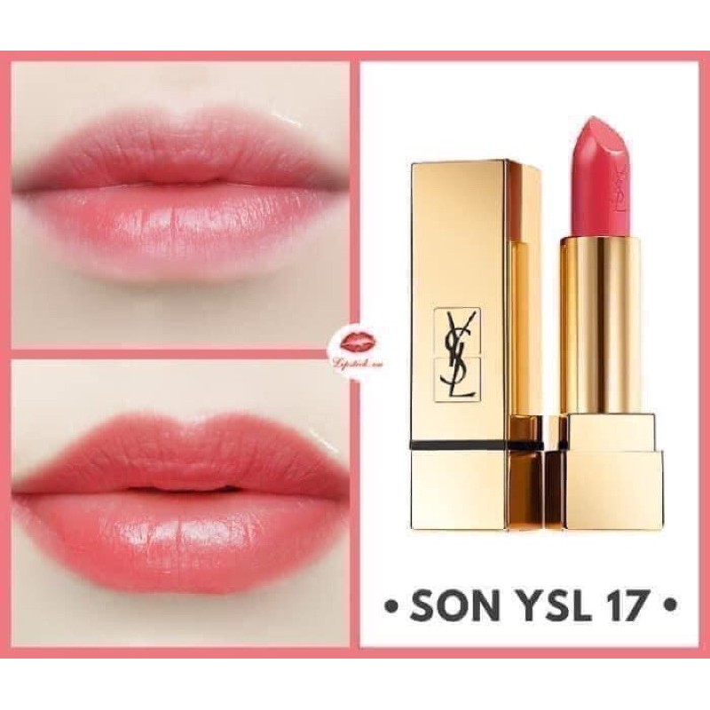 SALE OFF 50%🔥Son YSL rouge pur couture 17 rose dahlia màu hồng cam