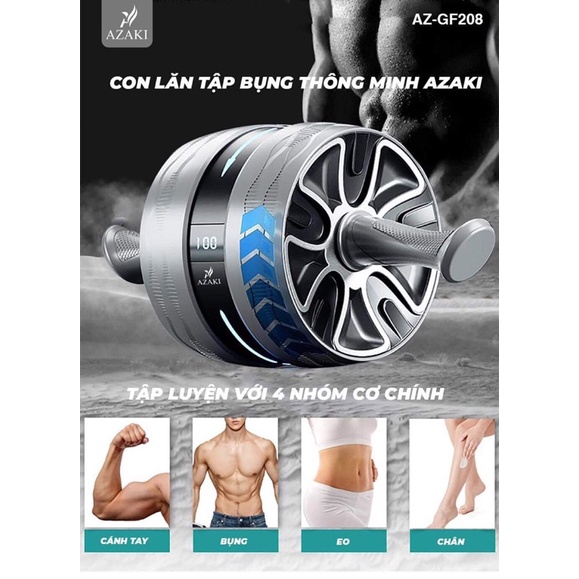 Con lăn tập bụng thông minh azaki GF208 săn chắc các cơ