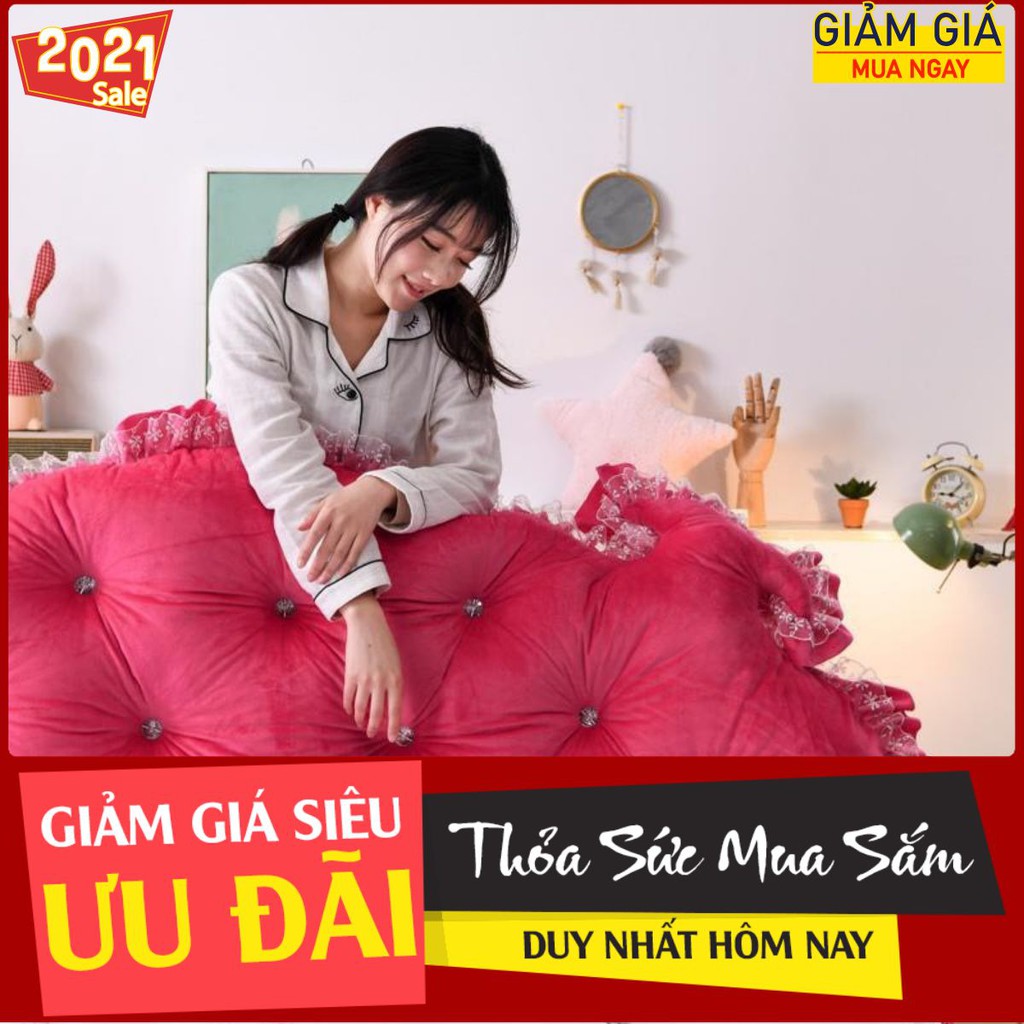 [sale sốc] Gối tựa đầu giường hồng đậm