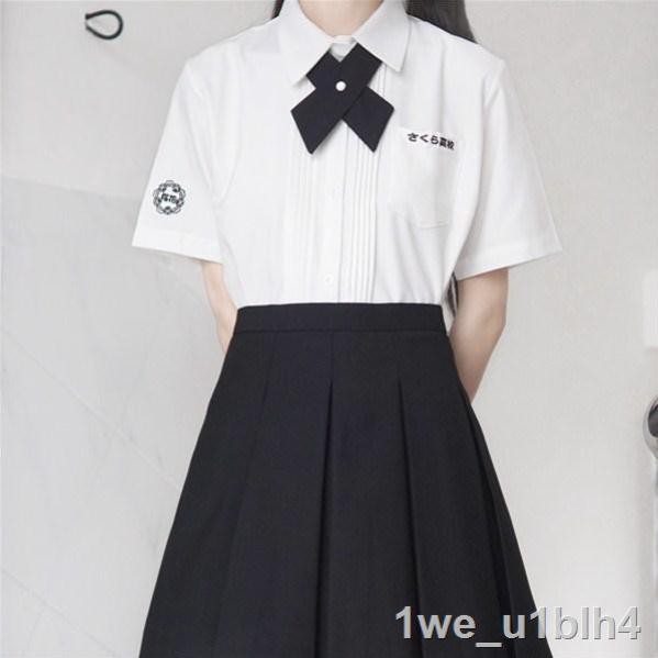 ❄[bài báo gai] nguyên bản đồng phục JK nữ đại học ngắn tay cơ áo sơ mi trắng phong cách thêu Nhật mùa hè ་