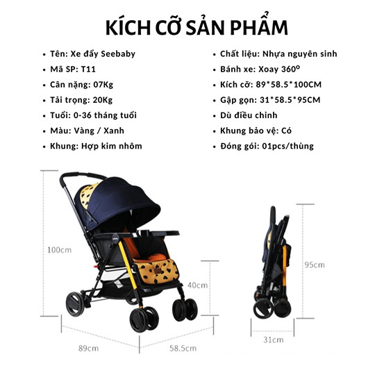 Xe Đẩy Trẻ Em Seebaby T11