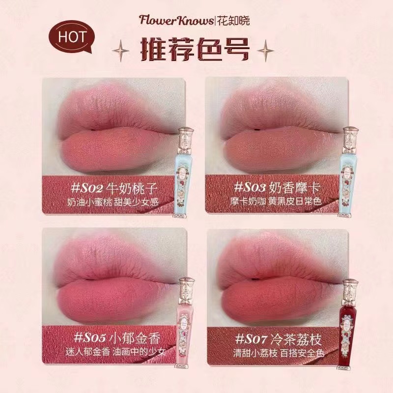 Son Kem Lì Lâu Trôi 3.5ml Vỏ In Họa Tiết Hoa Và Dâu Tây Xinh Xắn