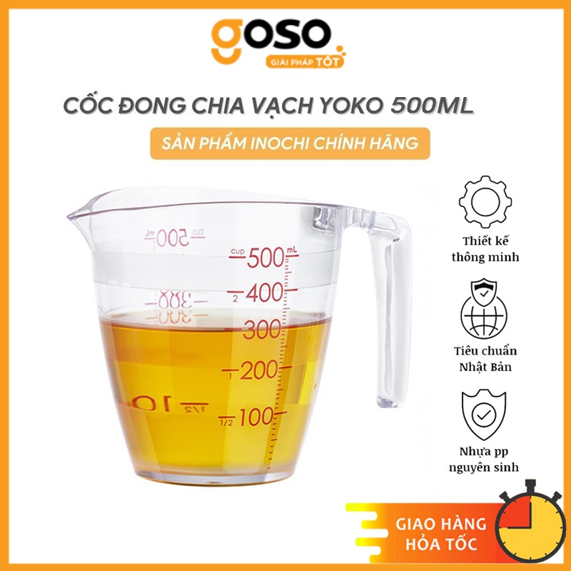 [GOSO] Cốc Đong YOKO 500ML, Ly Chia Vạch Chính Hãng INOCHI