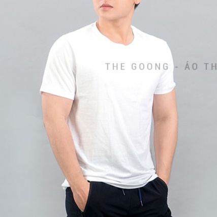 Áo Phông Trơn Nam TheGoong Cổ Tròn, Áo Thun Basic Cotton Cao Cấp Hàng Hiệu Thoáng Mát Kháng Khuẩn Tay Ngắn Màu Trắng