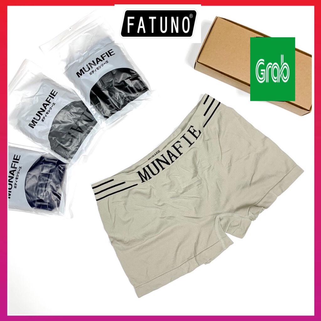 Combo gồm 4 Quần Sịp Nam Đùi Cotton, Quần Lót Nam Munafie Dệt Kim Co Giãn 4 Chiều Đóng Túi Zip Sang Trọng