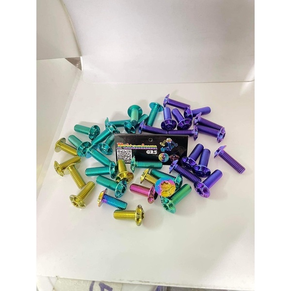 Ốc titan xịn GR5 đĩa m8*20 m8*25 mẫu salaya 2 tầng : gắn thông dụng các dòng xe nhiều vị trí : phân loại  8li20 8li25