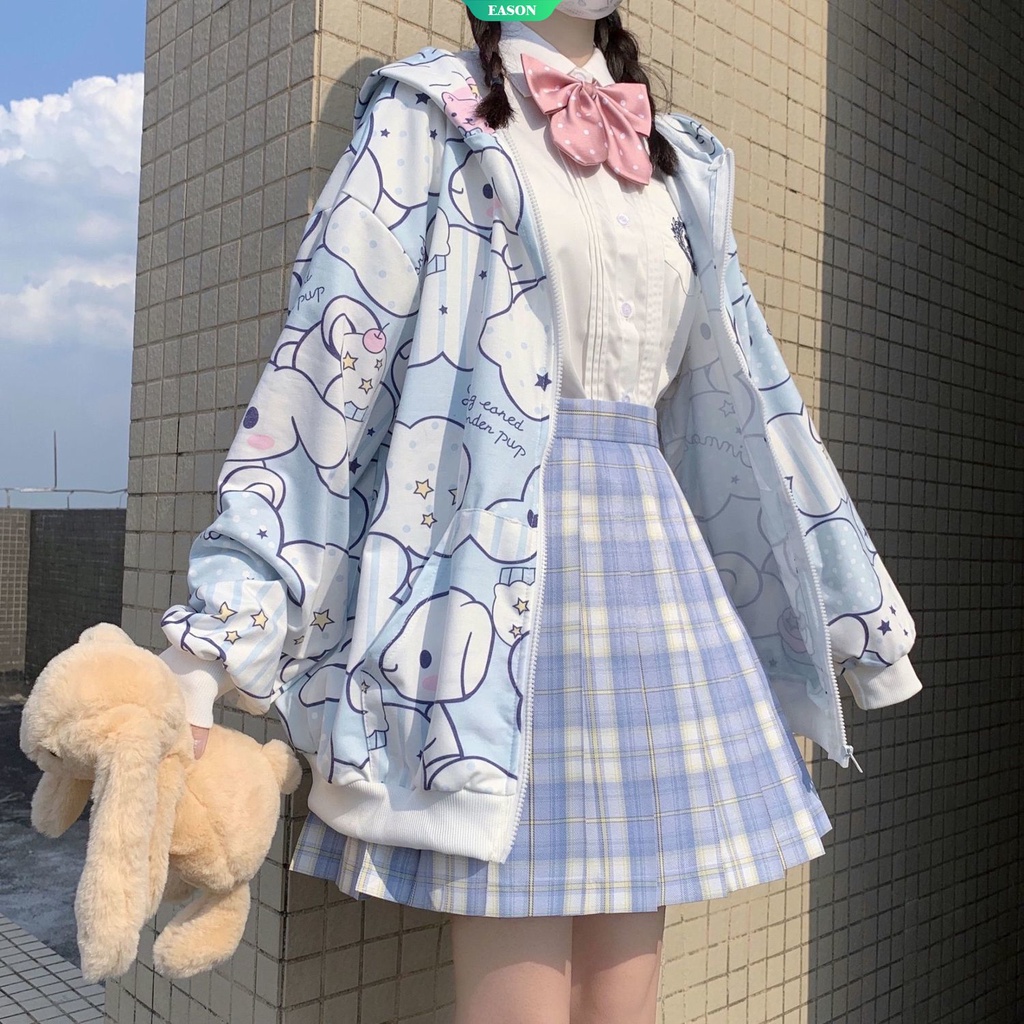 Áo Khoác Cardigan Dáng Rộng In Hoạt Hình Sanrio Cinnamoroll Kiểu Nhật Hàn Thời Trang Thu Đông 2020 Cho Nữ